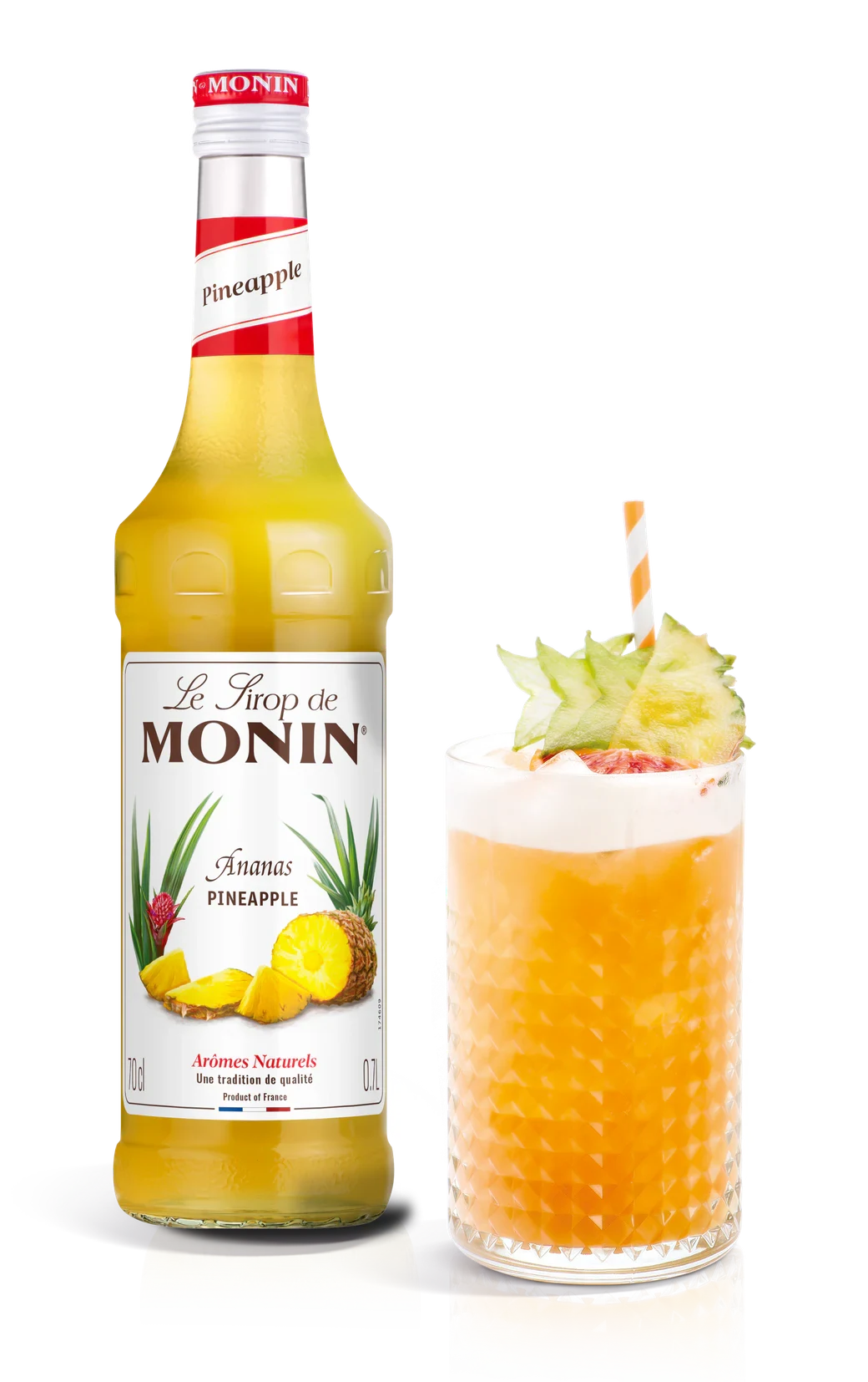 Monin sirup Ananas 0,7 l – láhev s připraveným nápojem