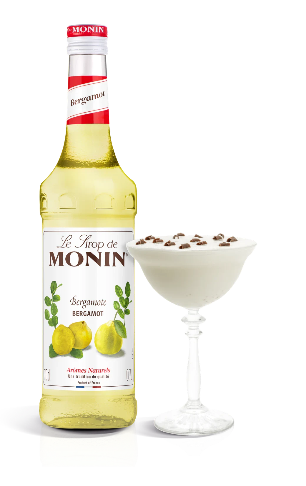Monin sirup Bergamot 0,7 l – láhev s připraveným nápojem