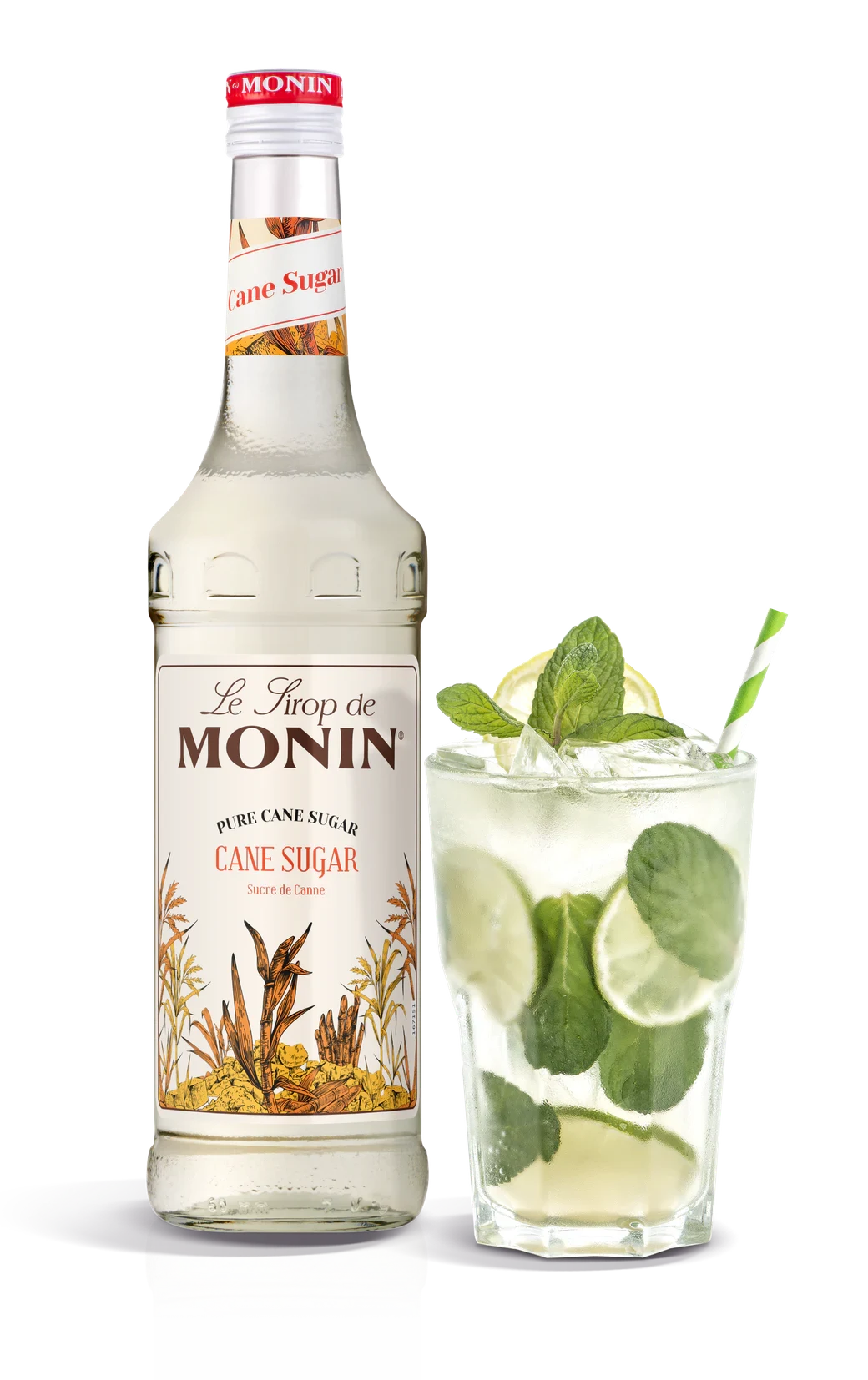Monin sirup Cukrová třtina 0,7 l – láhev s připraveným nápojem