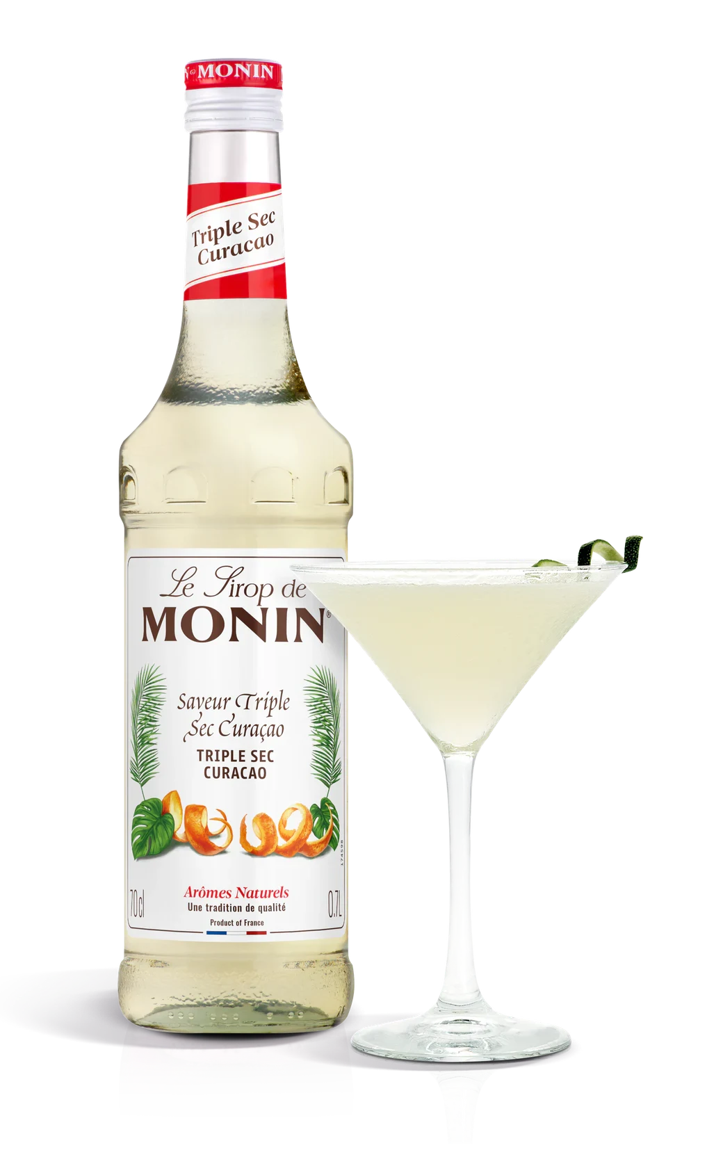 Monin sirup Curacao Triple sec 0,7 l – láhev s připraveným nápojem