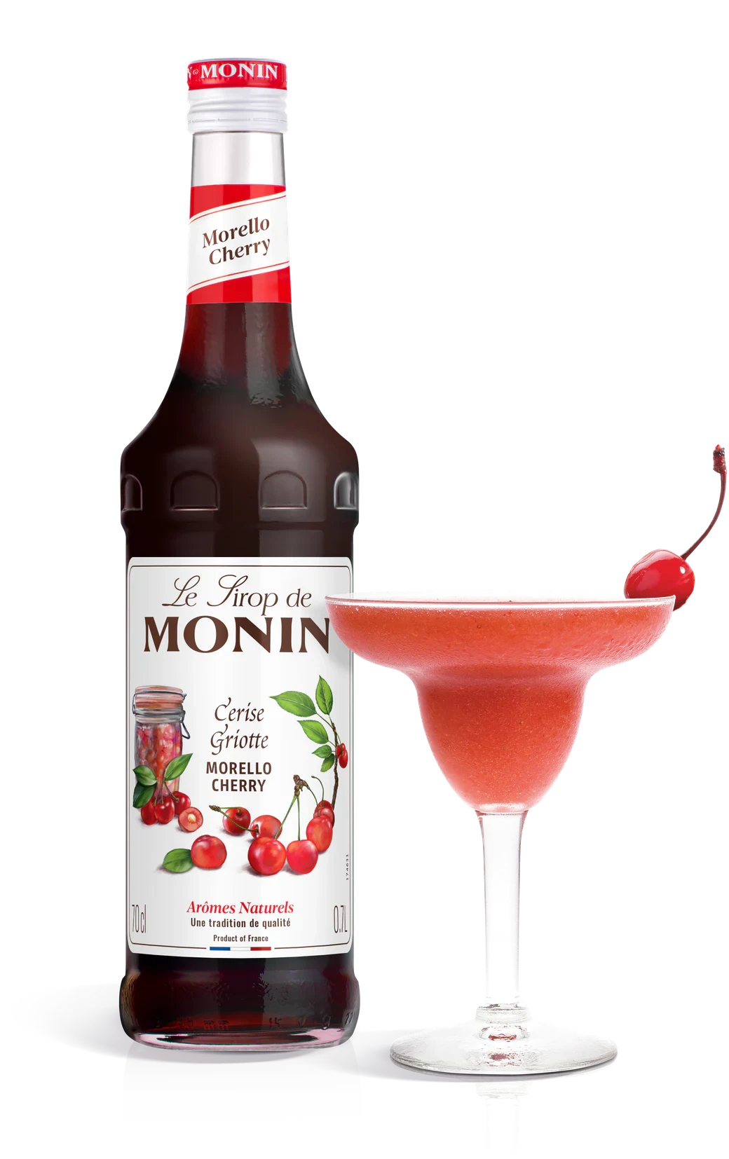 Monin sirup Griotka 0,7 l – láhev s připraveným nápojem