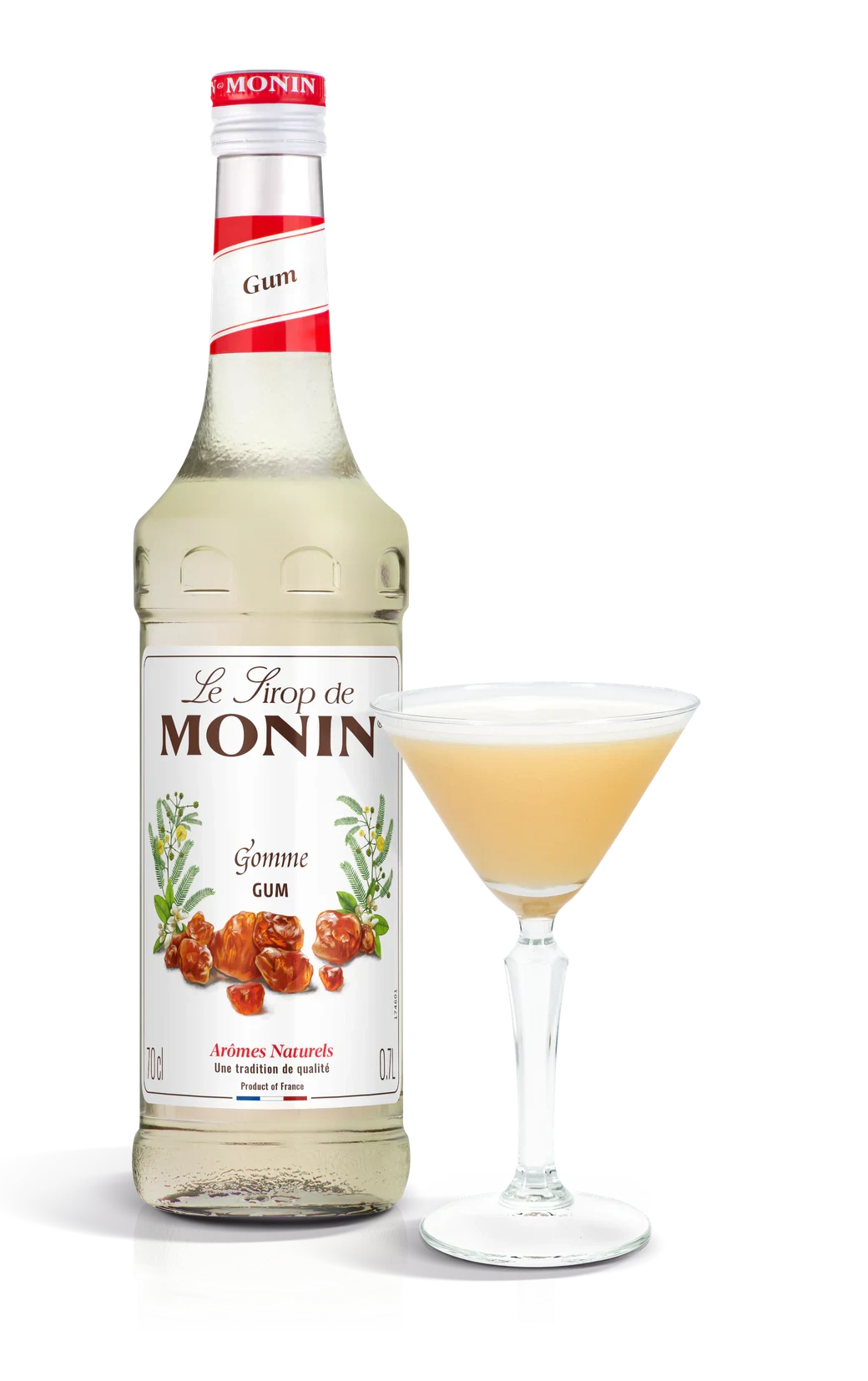 Monin sirup Gumový 0,7 l – láhev s připraveným nápojem