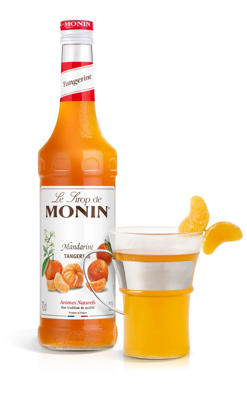 Monin sirup Mandarinka 0,7 l – láhev s připraveným nápojem
