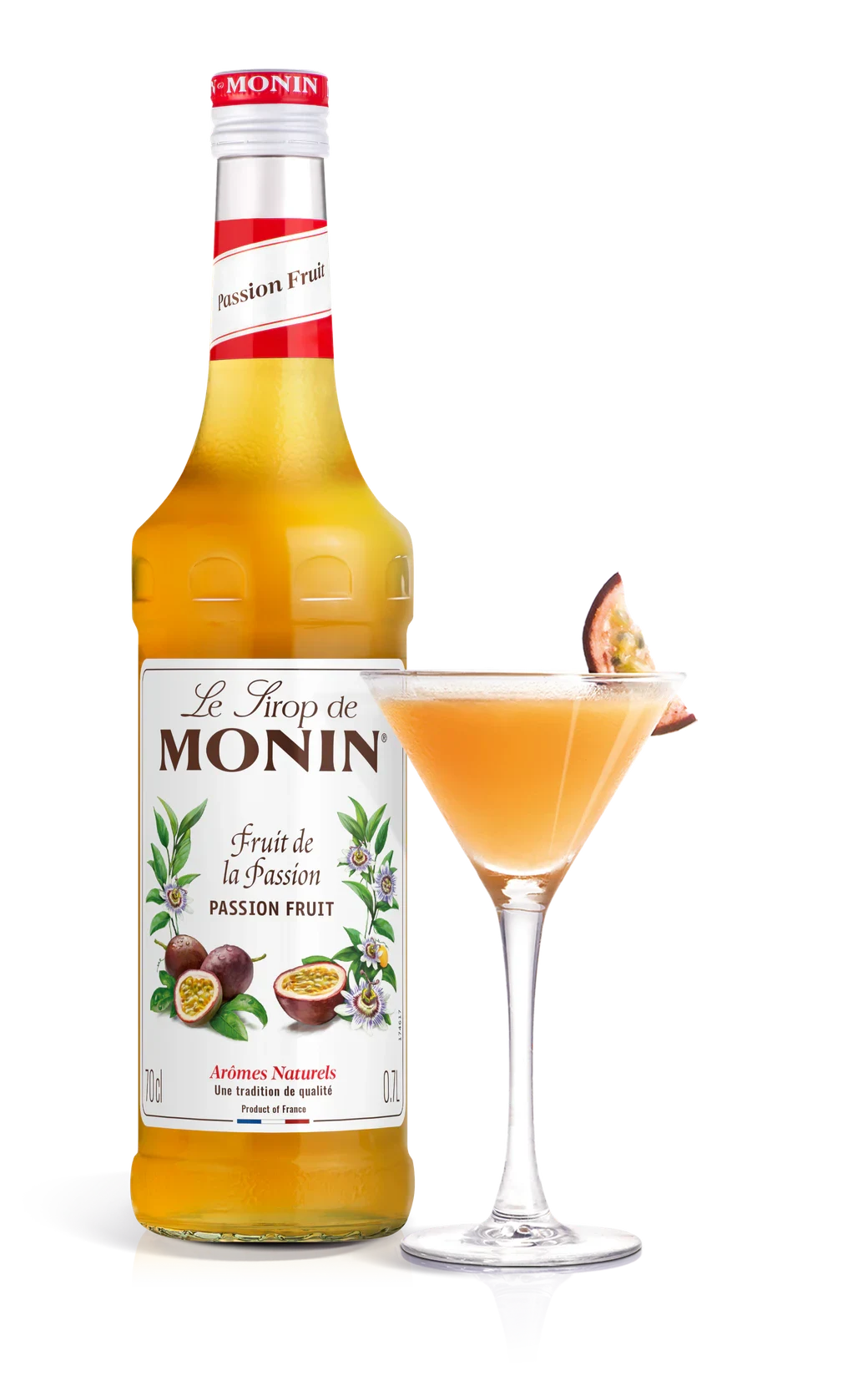 Monin sirup Maracuja 0,7 l – láhev s připraveným nápojem