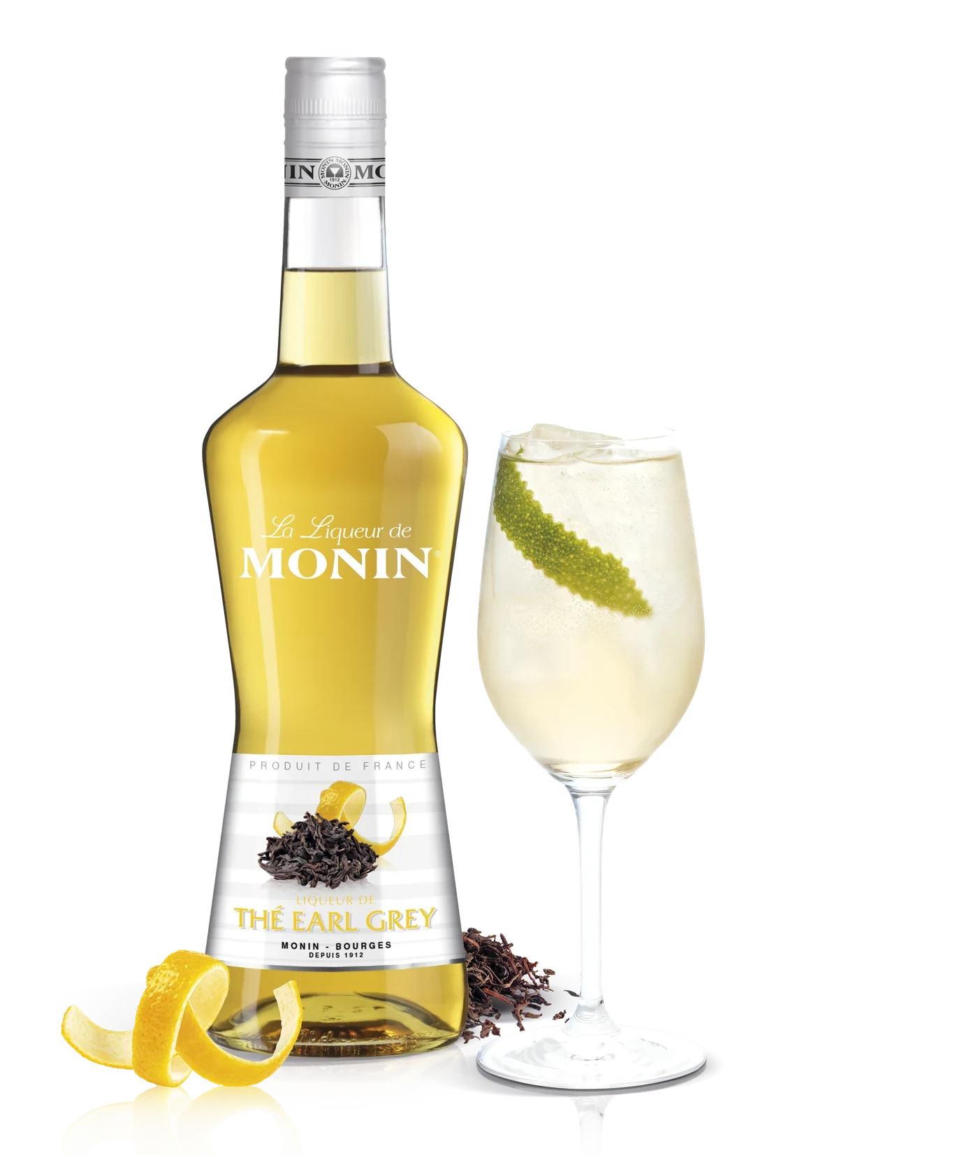 Monin likér Earl Grey 20% – produkt s připraveným nápojem