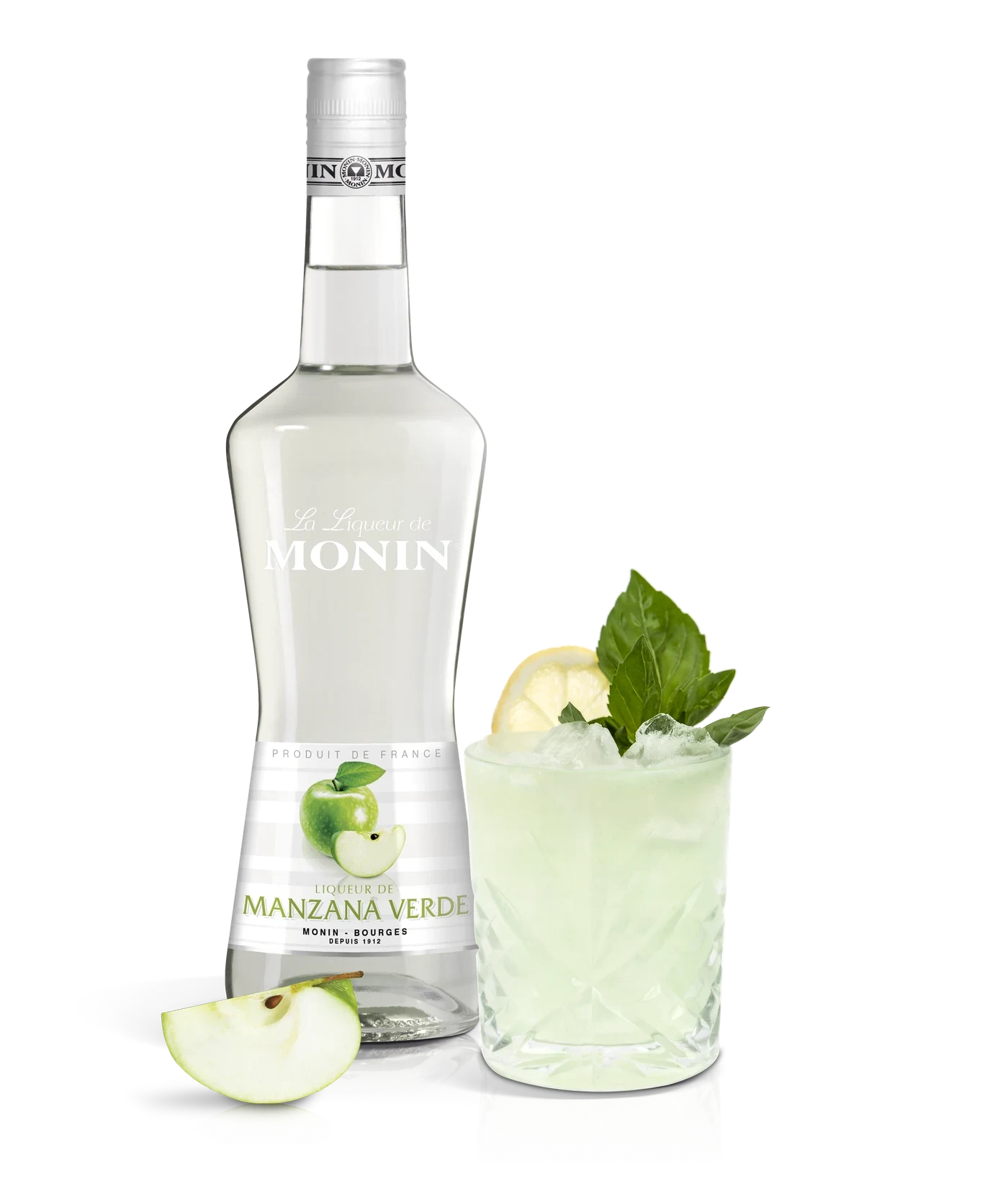 Monin likér Jablko zelené 20% – produkt s připraveným nápojem