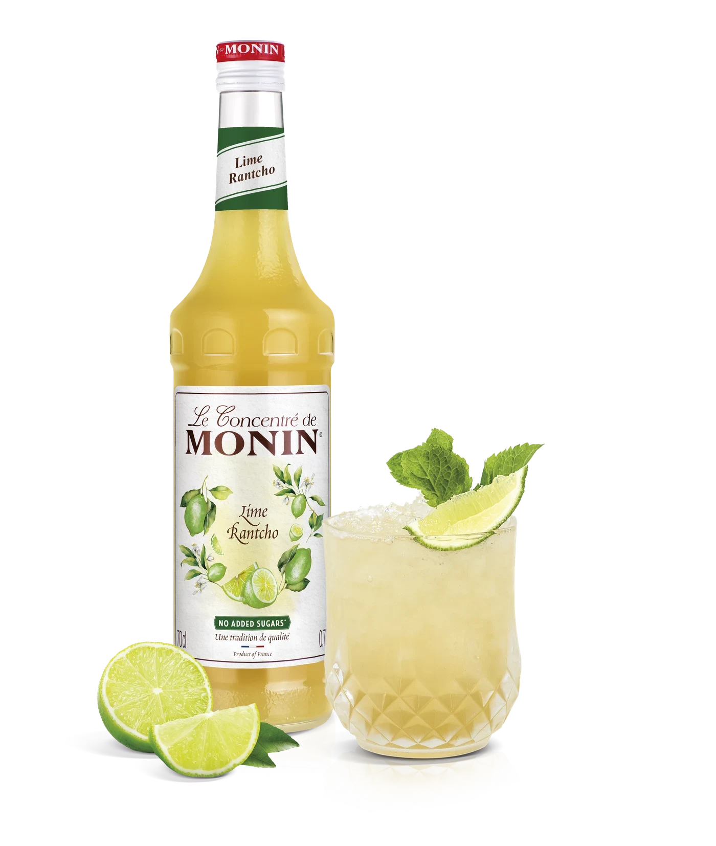 Monin Limetová šťáva Rantcho 40% 0,7 l – produkt s připraveným nápojem