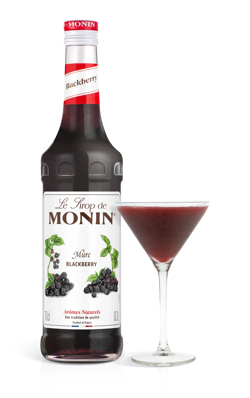 Monin sirup Ostružina 0,7 l – láhev s připraveným nápojem
