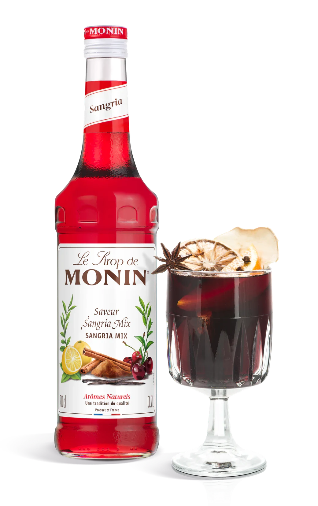 Monin sirup Sangria 0,7 l – láhev s připraveným nápojem