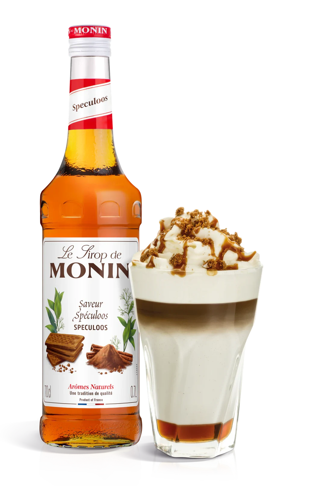 Monin sirup Speculoos 0,7 l – láhev s připraveným nápojem