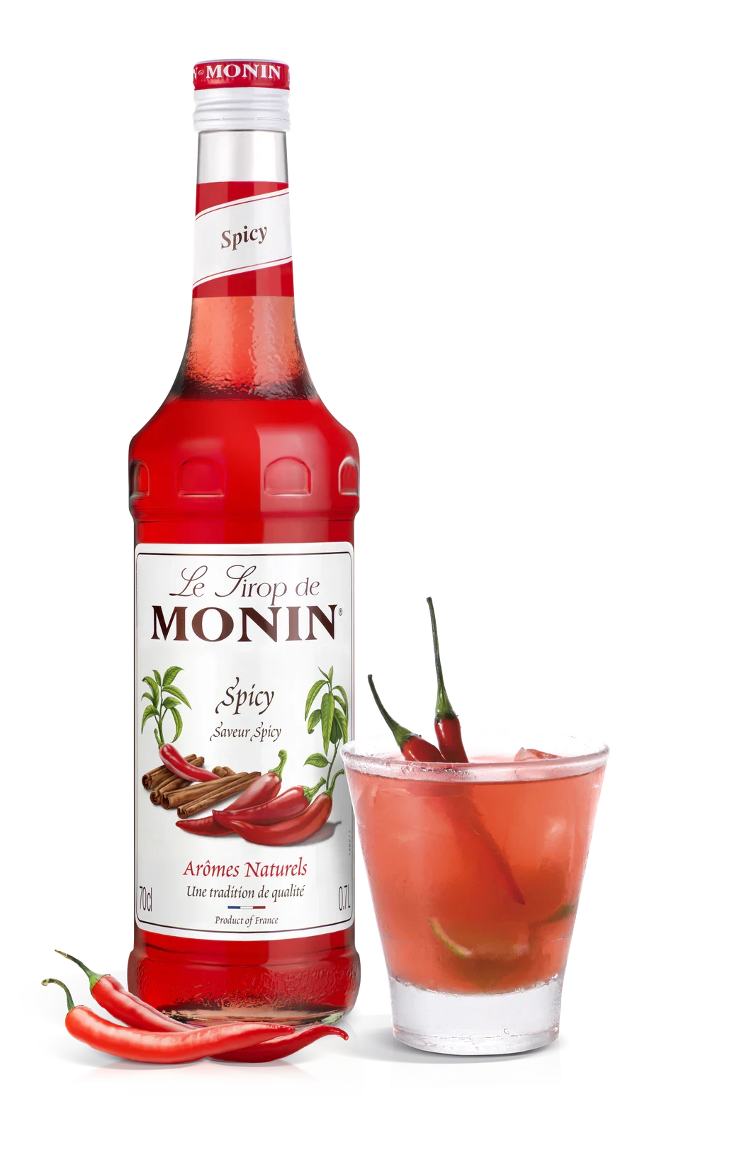 Monin sirup Spicy 0,7 l – láhev s připraveným nápojem