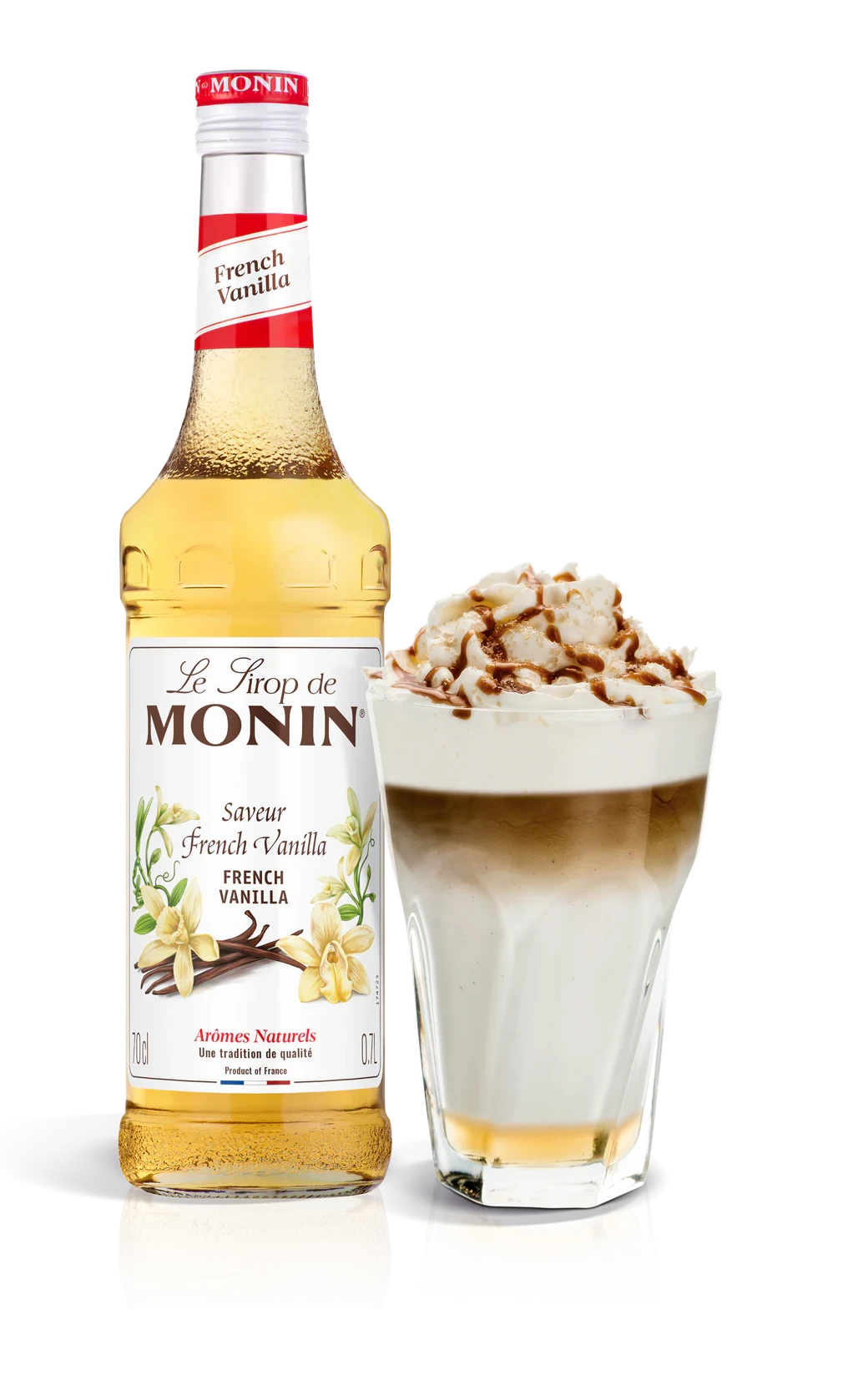Monin sirup Vanilka francouzská 0,7 l – láhev s připraveným nápojem