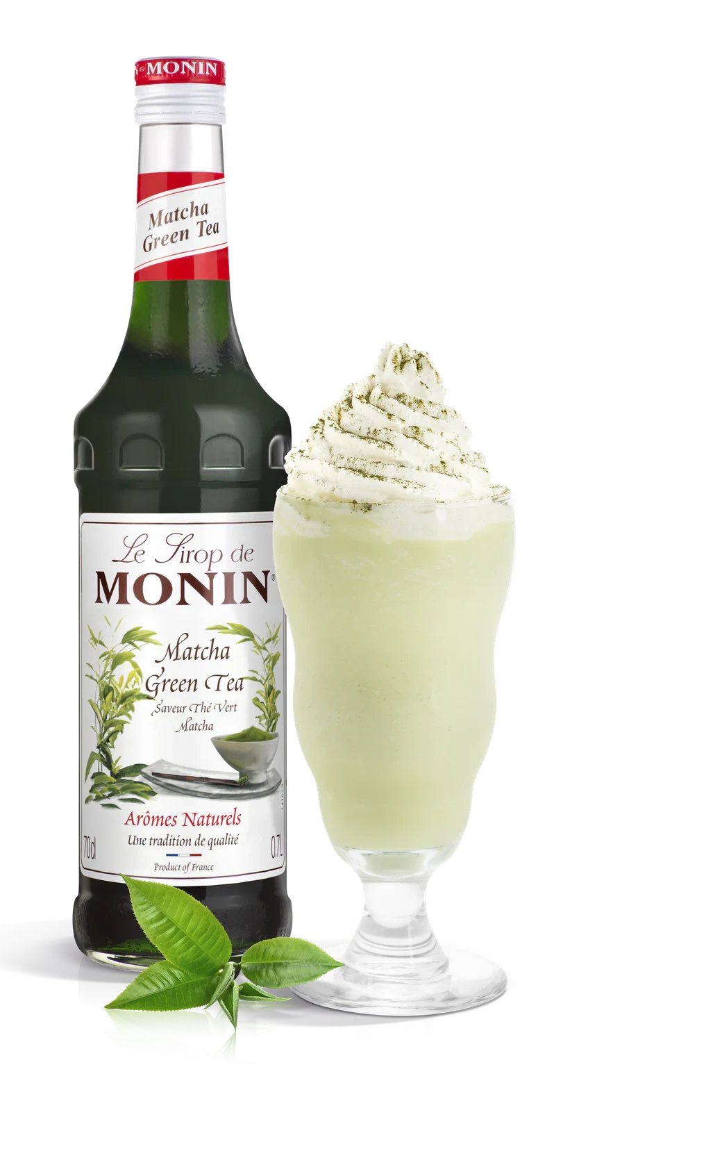 Monin sirup Zelený čaj Matcha 0,7 l – láhev s připraveným nápojem