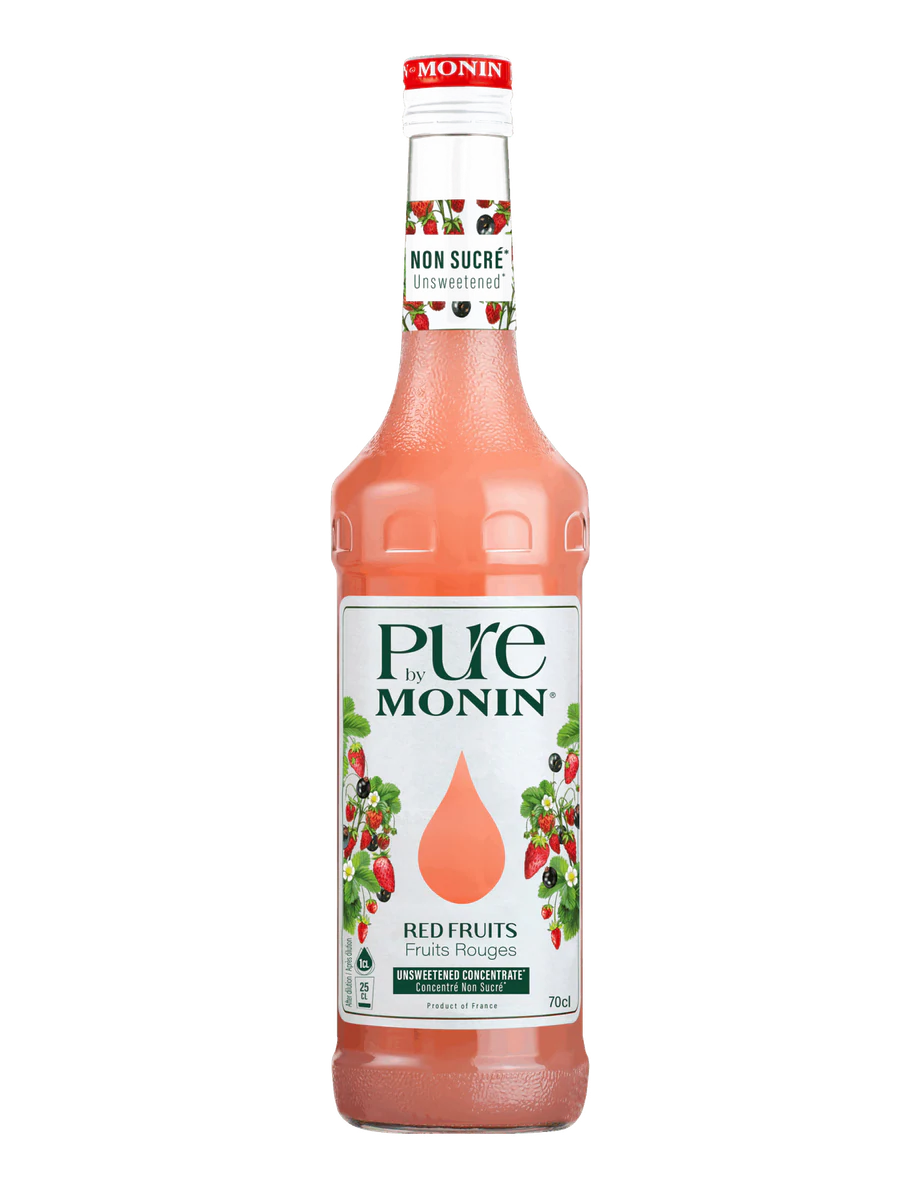 MONIN pure koncentrát Červené plody 0,7l — láhev koncentrátu bez cukru