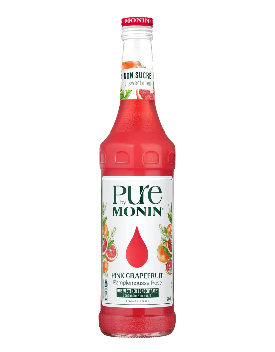 MONIN pure koncentrát Grepfruit růžový 0,7l — láhev koncentrátu bez cukru