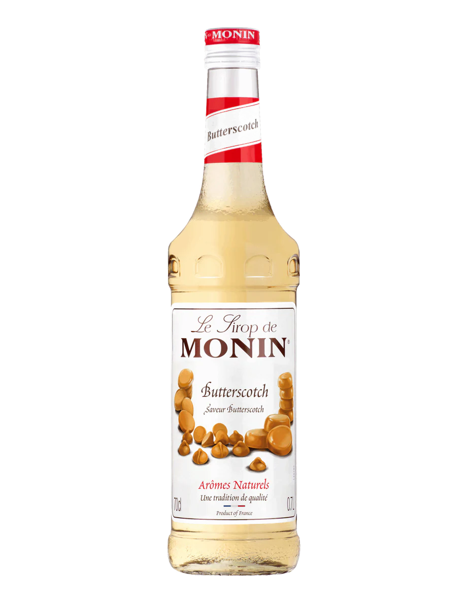 MONIN sirup Butterscotch 0,7l — láhev barového sirupu