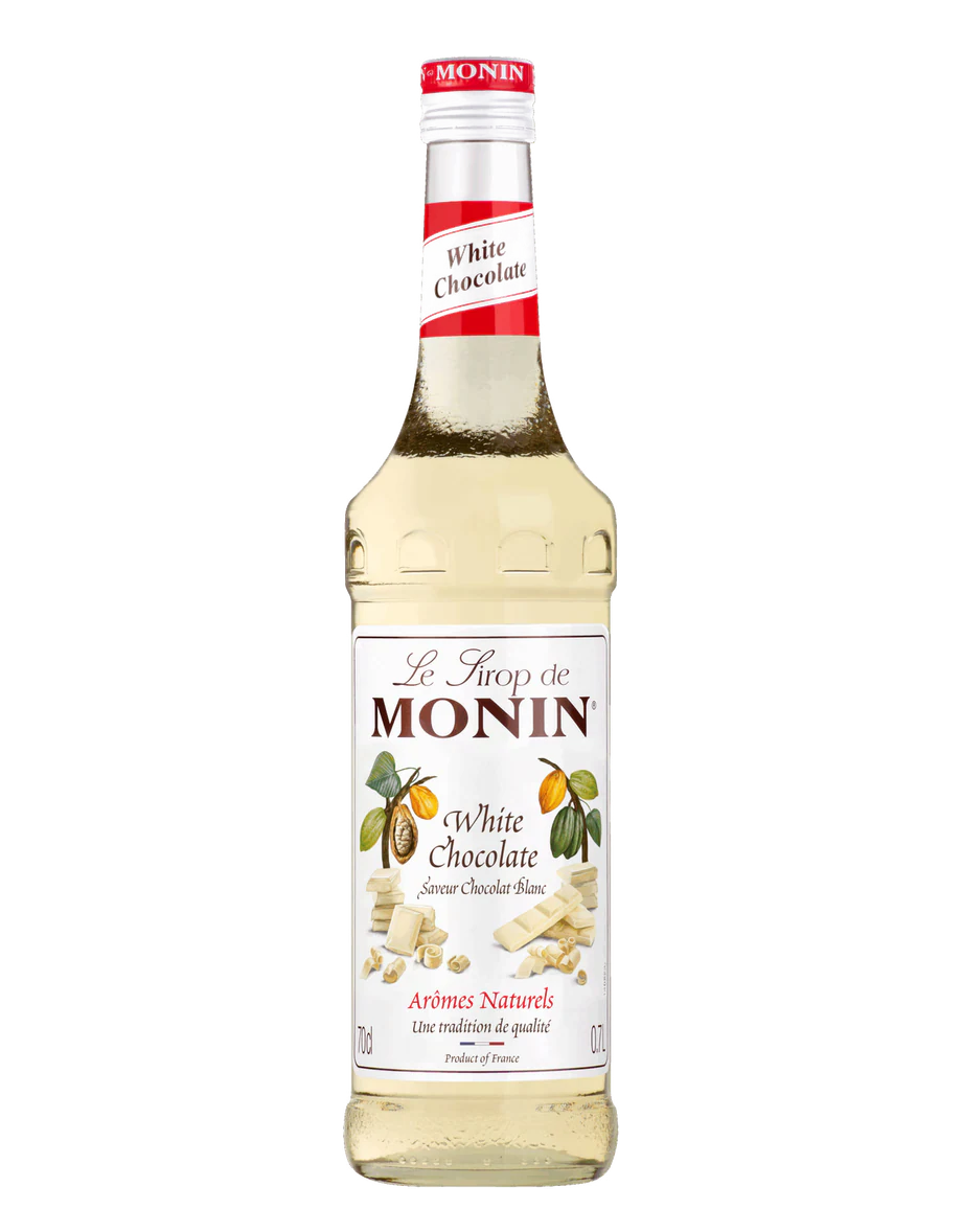 MONIN sirup Čokoláda bílá 0,7l — láhev barového sirupu