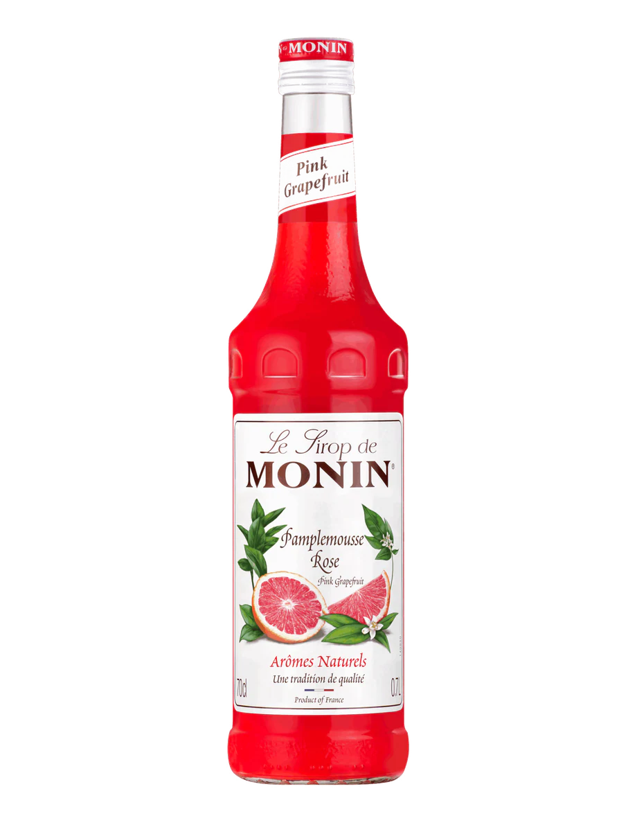MONIN sirup Grapefruit růžový 0,7l — láhev barového sirupu