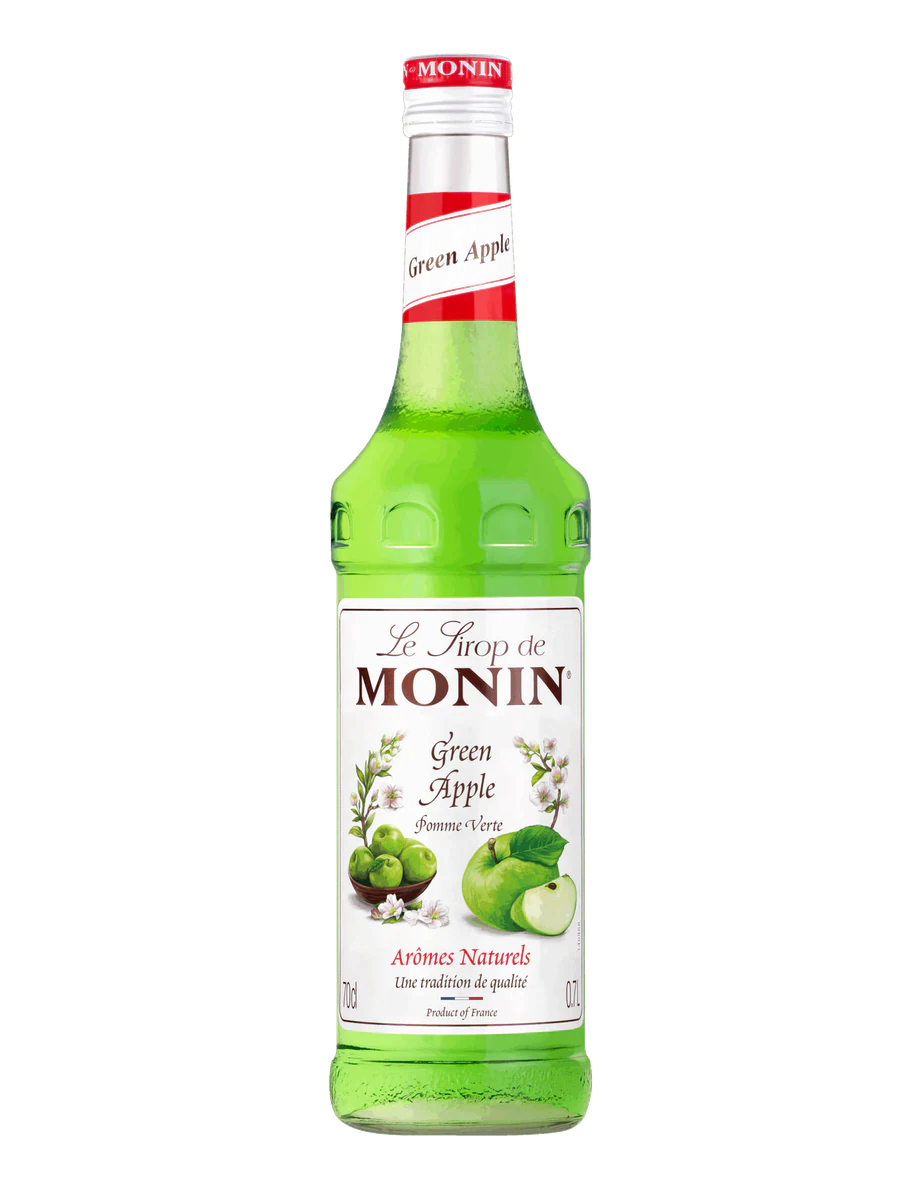 MONIN sirup Jablko zelené 0,7l — láhev barového sirupu