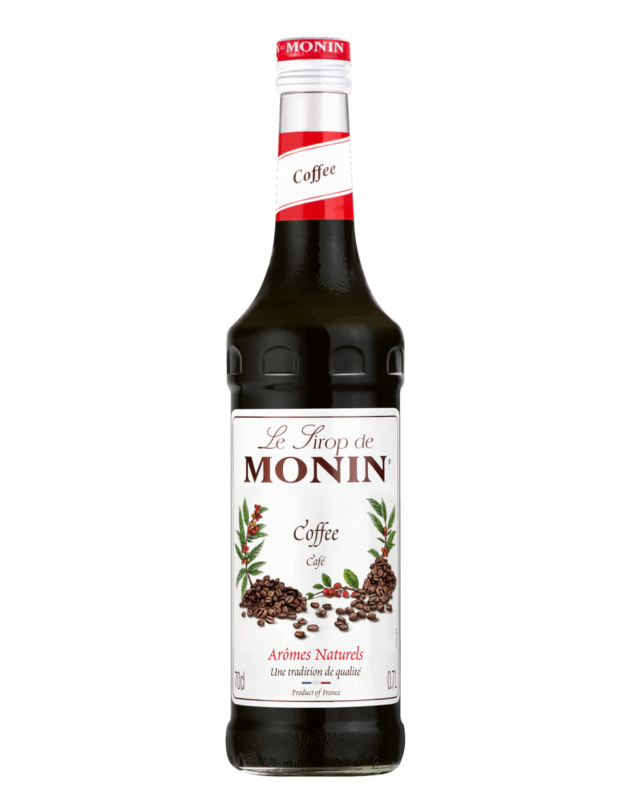 MONIN sirup Káva 0,7l — láhev barového sirupu