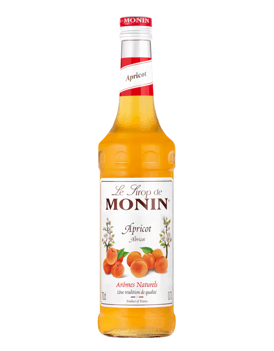 MONIN sirup Meruňka 0,7l — láhev barového sirupu