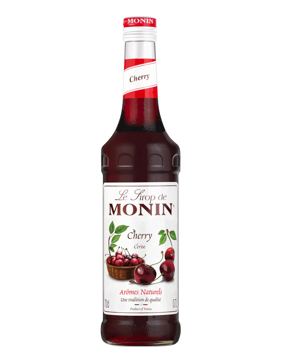 MONIN sirup Třešeň 0,7l — láhev barového sirupu