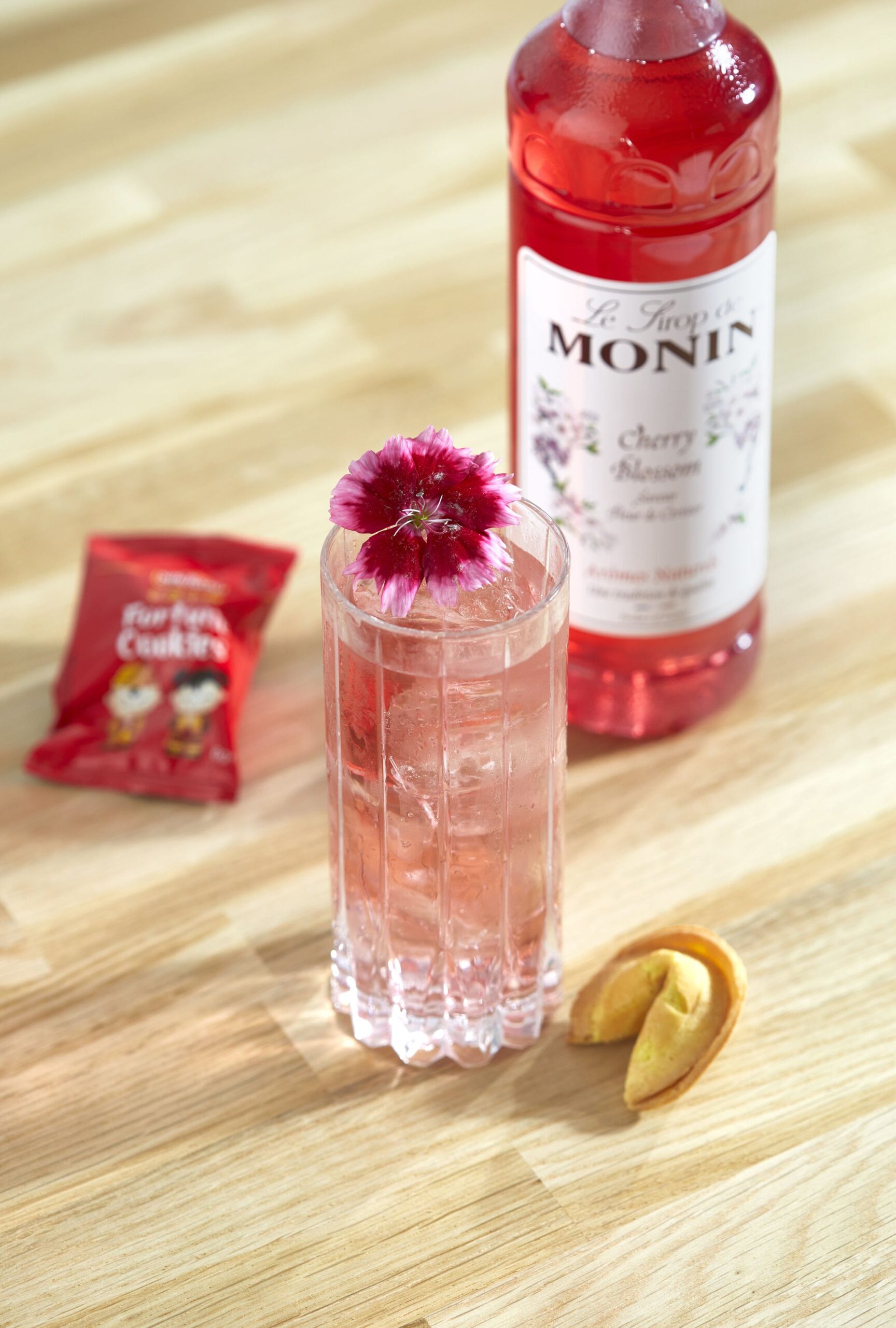 Cherry Blossom Iced Tea with Rose syrup bottle and CNY2 2048 3034 scaled