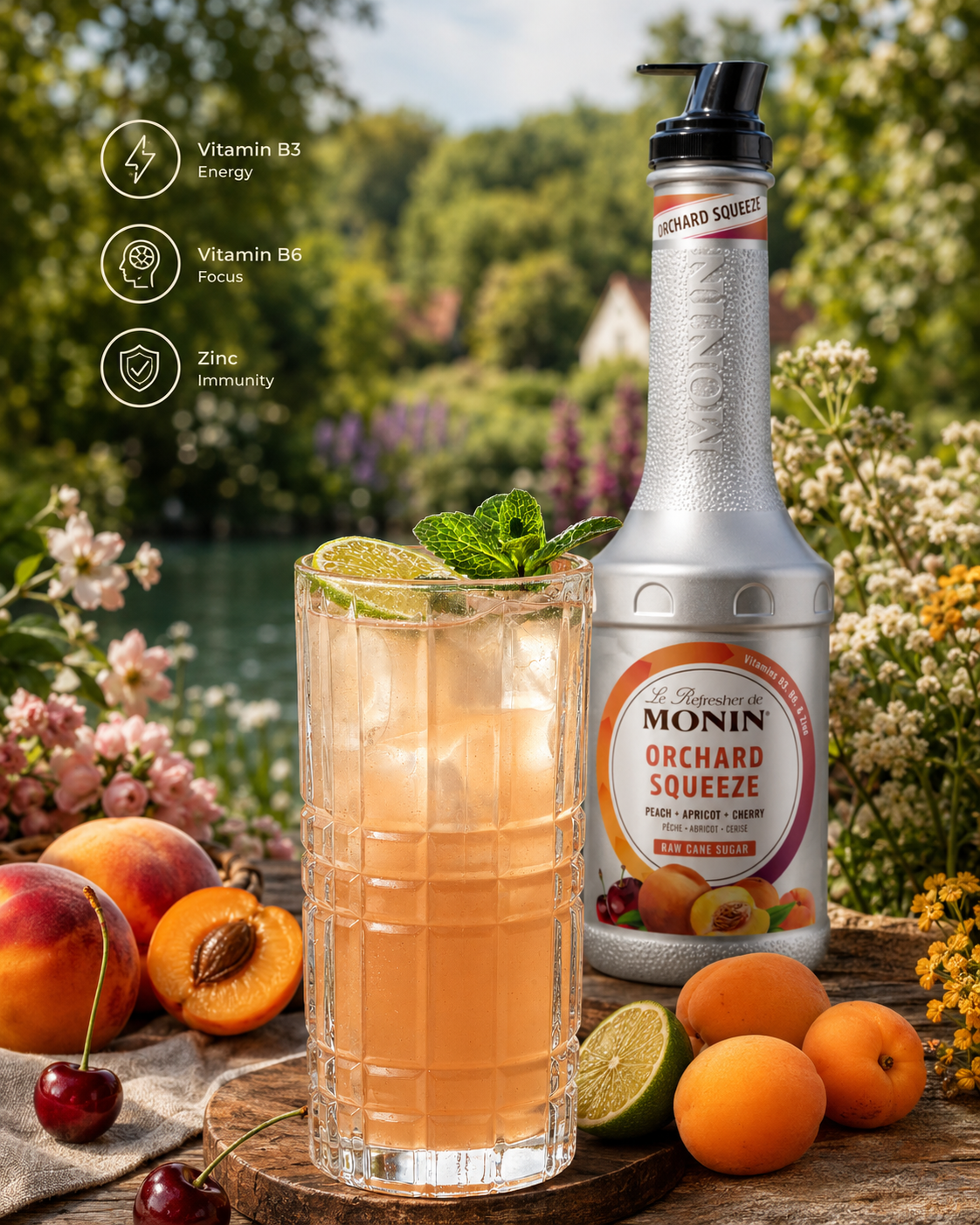 MONIN Refresher Orchard Squeeze vitaminy 1