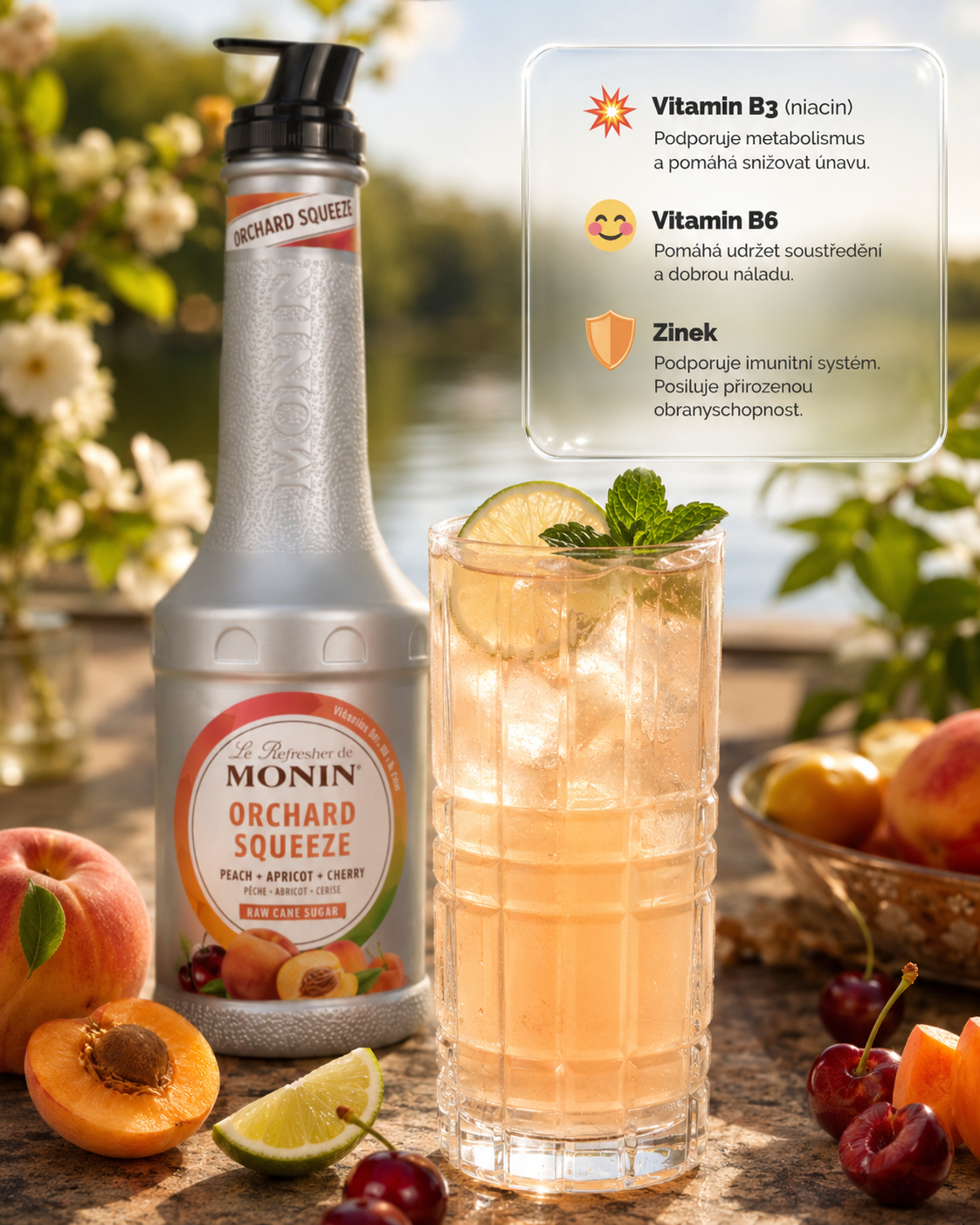 MONIN Refresher Orchard Squeeze vitaminy 3