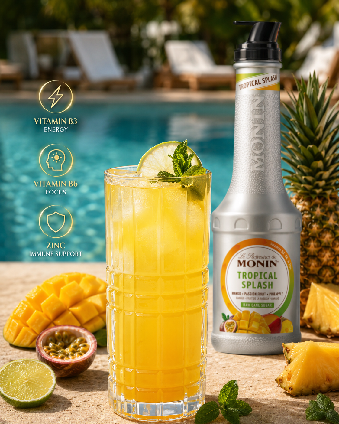 MONIN Refresher Tropical splash vitaminy